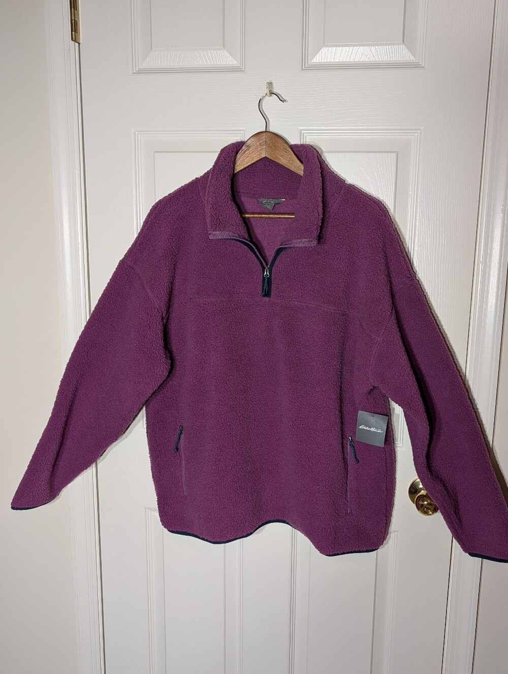 EDDIE BAUER Quarter-Zip Fleece Pullover In Wineberry